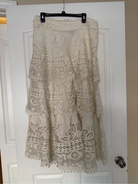 FARM Rio Dresses & Skirts - FARM Rio Cream Tiered Lace Maxi Skirt